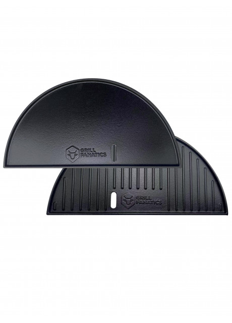 Grill Fanatics - Cast Iron Half Moon Plancha Griddle LARGE