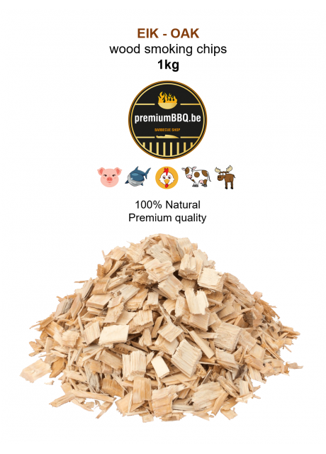 PremiumBBQ Smoking Chips - Eik / Oak 1.0kg