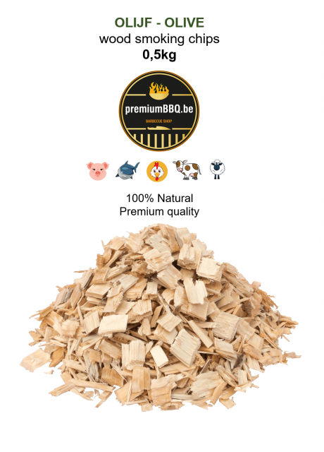 PremiumBBQ Smoking Chips - Olijf / Olive 0.5kg
