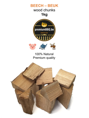 PremiumBBQ Wood Chunks - Beuk / Beech 1.0kg