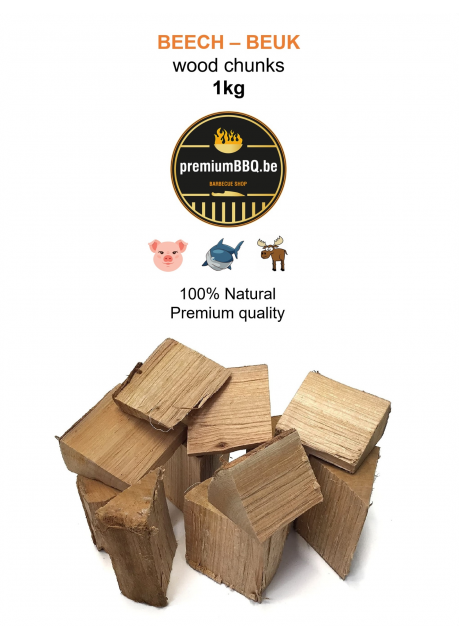 PremiumBBQ Wood Chunks - Beuk / Beech 1.0kg