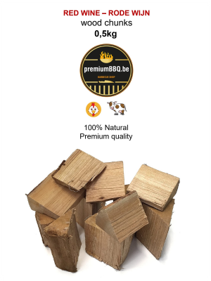 PremiumBBQ Wood Chunks - Rode wijn / Red wine 0.5kg