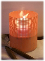Tenderflame - Lilly Orange Glass Sandblast & printed - 10cm