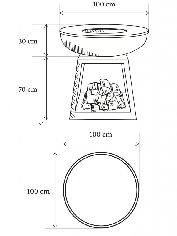 White Fire - Stow Corten 100cm